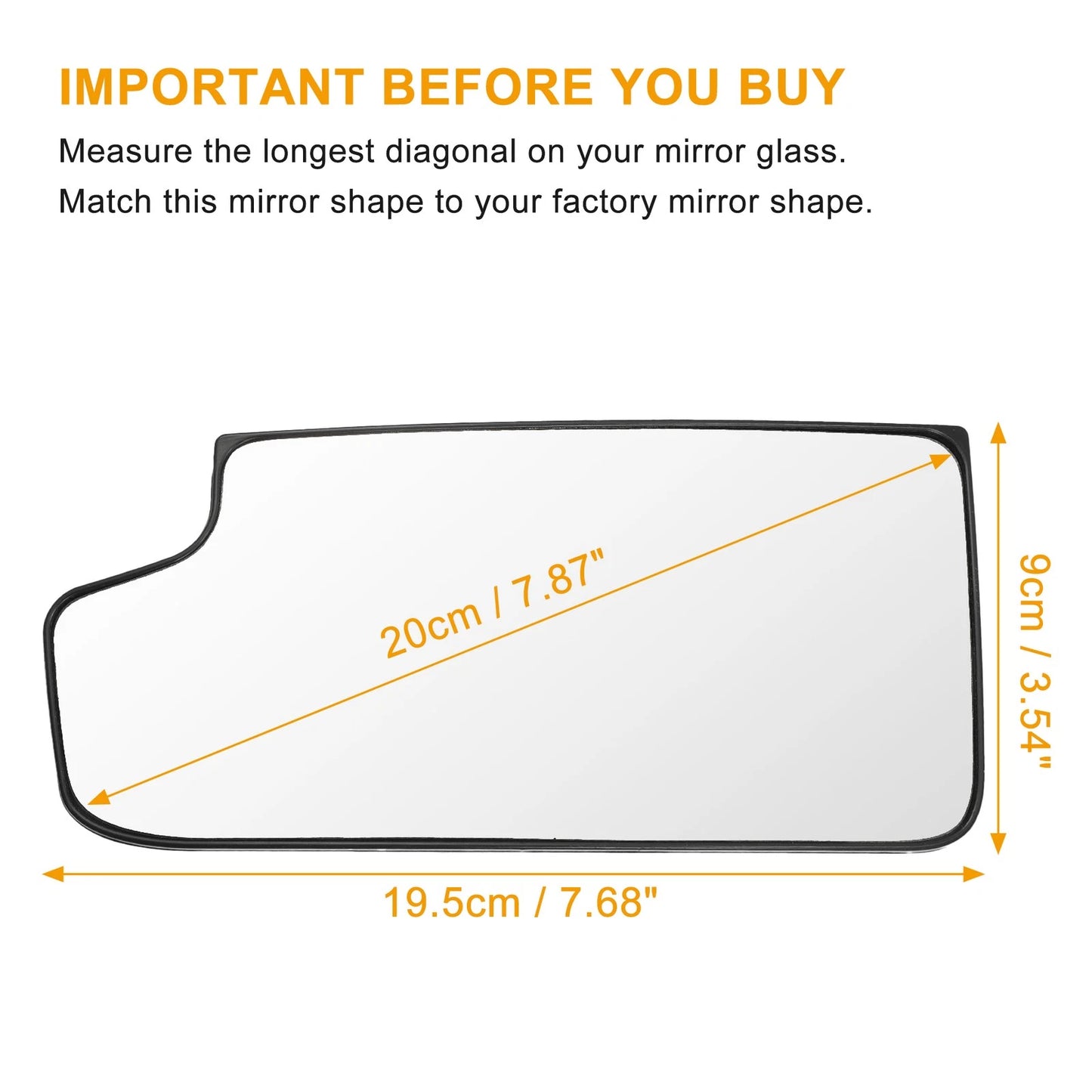 Driver Side Rearview Mirror Glass Non-Heated Mirror for Chevrolet Silverado 1500