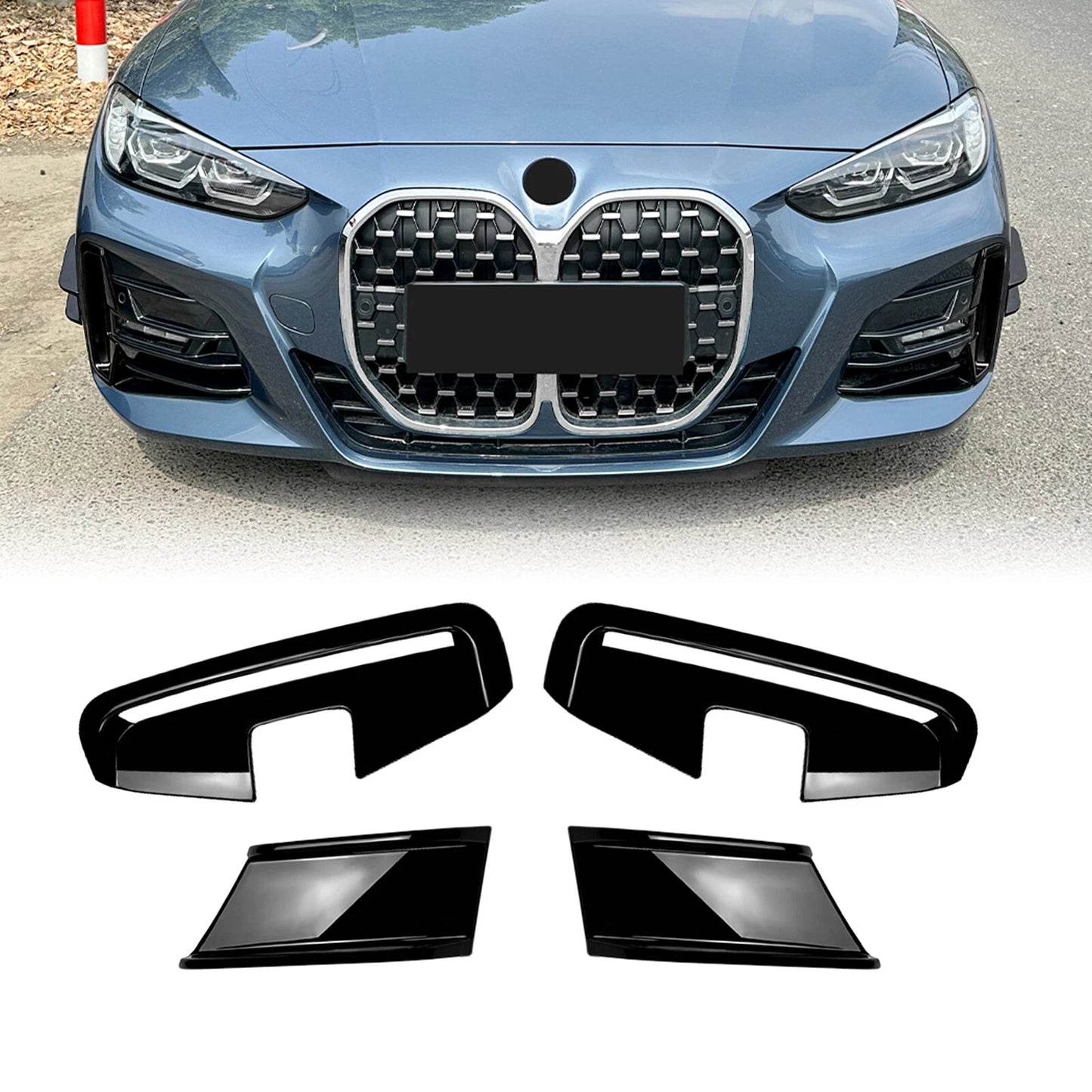 Gloss Black Air Vent Trims for BMW 4 Series G22 G23 M Sport (2020-2024)