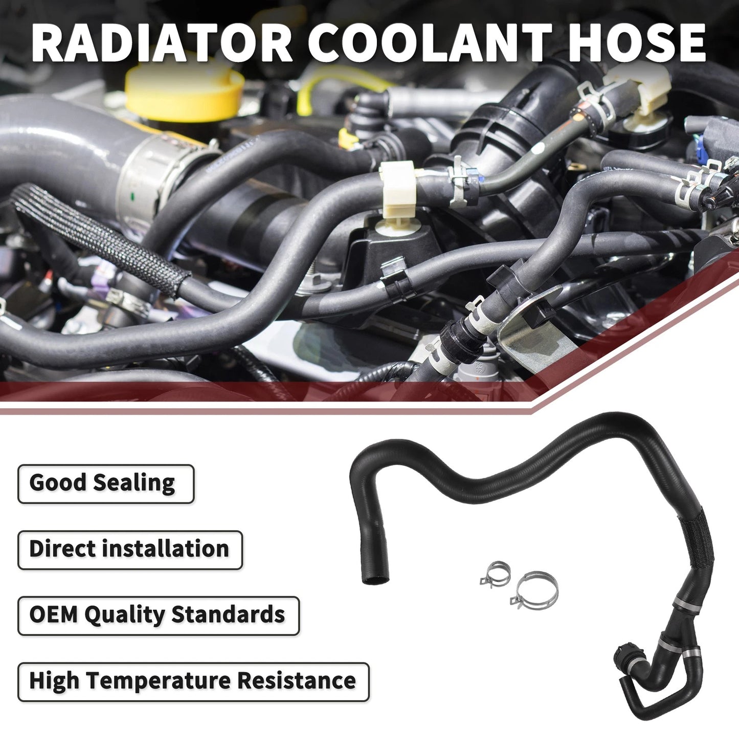 Radiator Coolant Hose for Ford Galaxy (2006-2015) - Black 1 Pcs