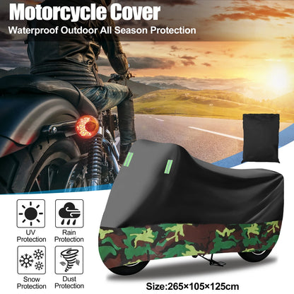 Motorcycle Cover XXXL Full Cover Black Camouflage for Make Model