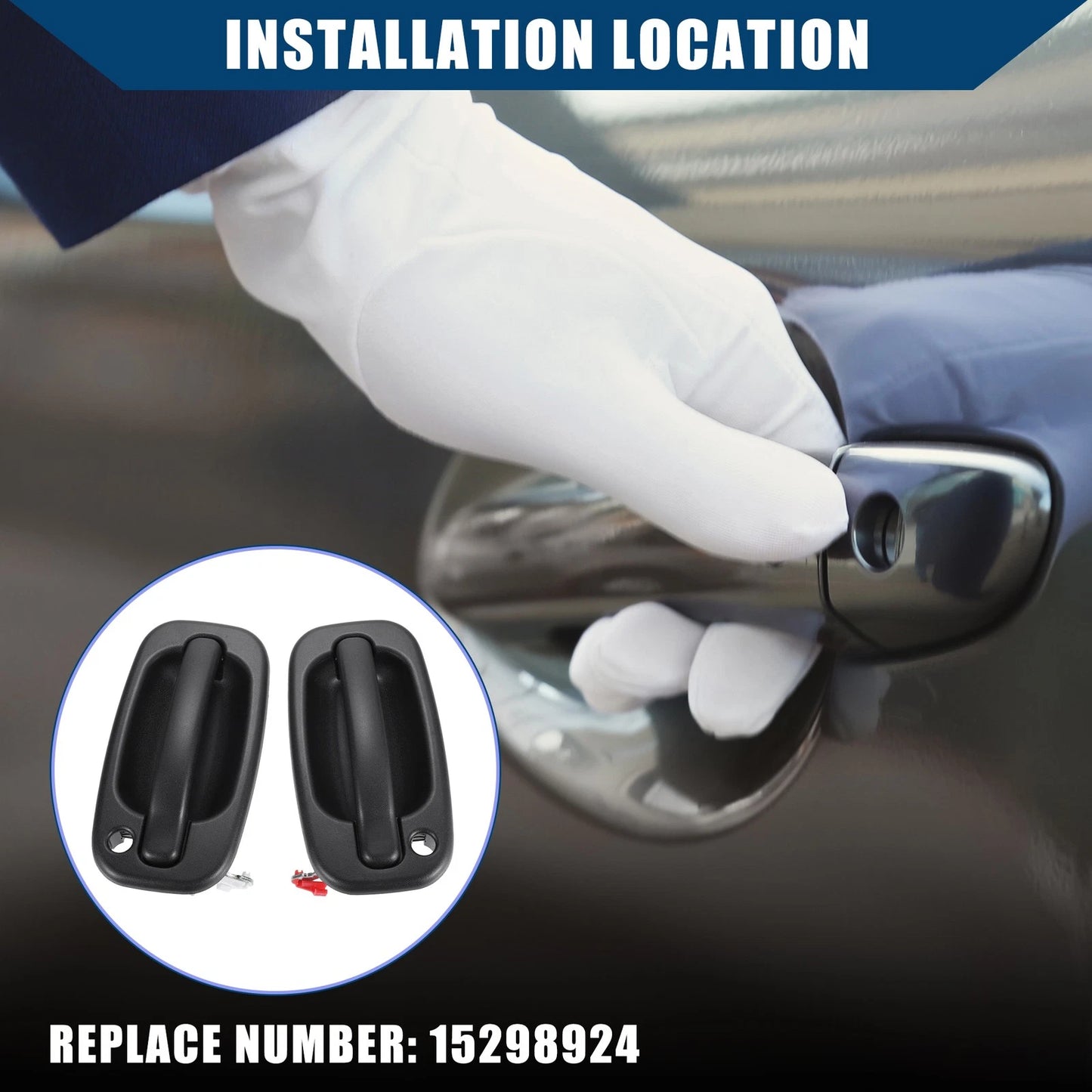 Exterior Door Lock Cylinder & Door Handle for Chevy Silverado & GMC