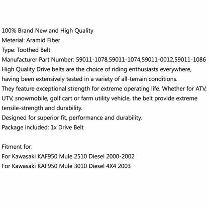 Drive Belt for Kawasaki KAF950 Mule 2510 Diesel 3010 Diesel (2005-2010)