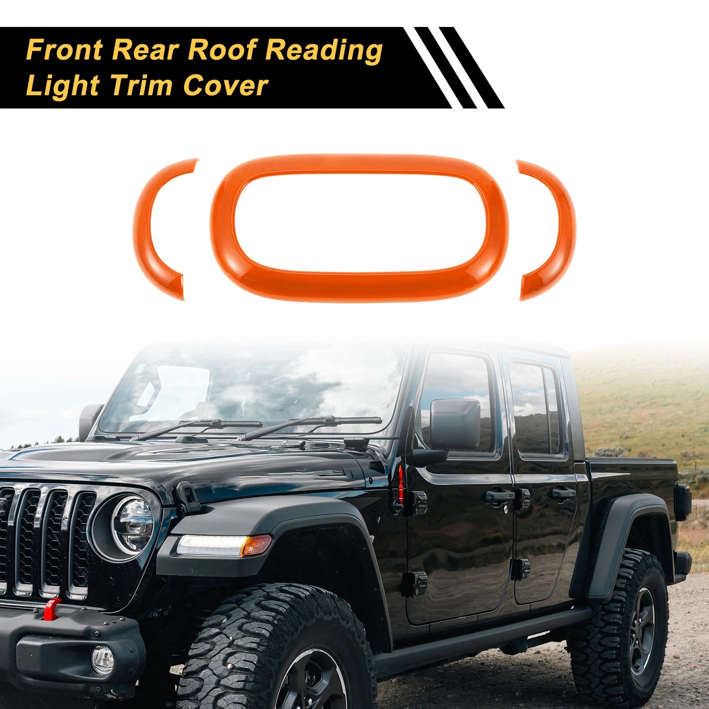 Front Rear Roof Reading Light Trim Cover for Jeep Wrangler JK (2007-2018)