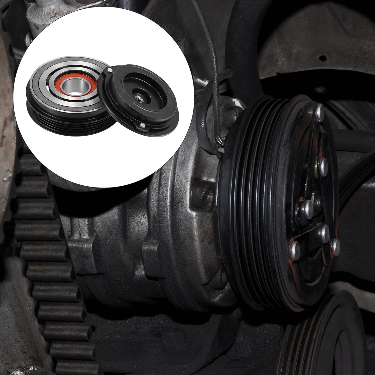 5.3L AC Compressor Clutch Kit Pulley Coil for Chevrolet Tahoe (2000-2014)