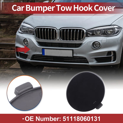 Bumper Tow Hook Cover for BMW X5 F15 M 2014-2018 (2 x Black Covers)