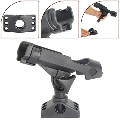 ABS Fishing Rod Holder with Adjustable Side Rail Mount for Kayak/Boat