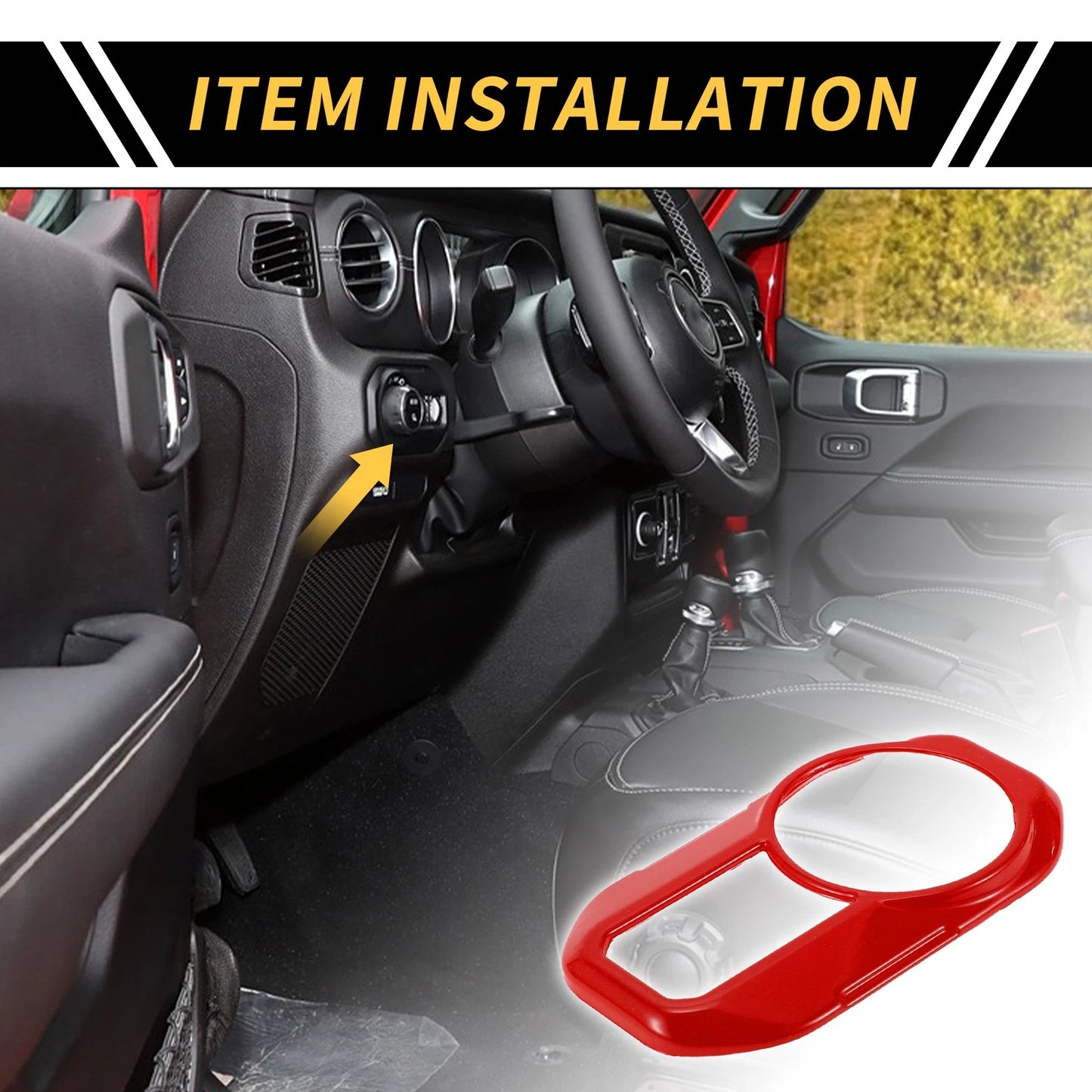 Headlight Button Panel Cover for Jeep Gladiator JT (2020-2024) - Red 1 x