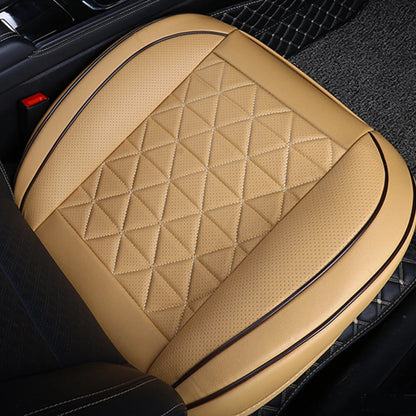Beige PU Leather Single Seat Cover for Car SUV - Cushion Pad Protector