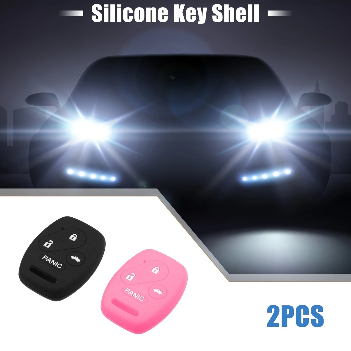 Smart Key Fob Covers for Honda Accord Civic CR-V Pilot Black Pink ()
