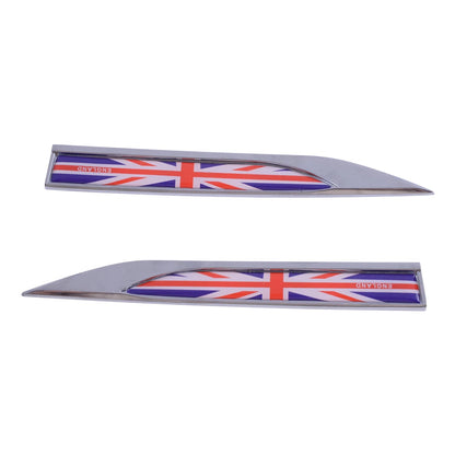 Alloy Car Side Fender Emblem Decal Badge UK Flag Style