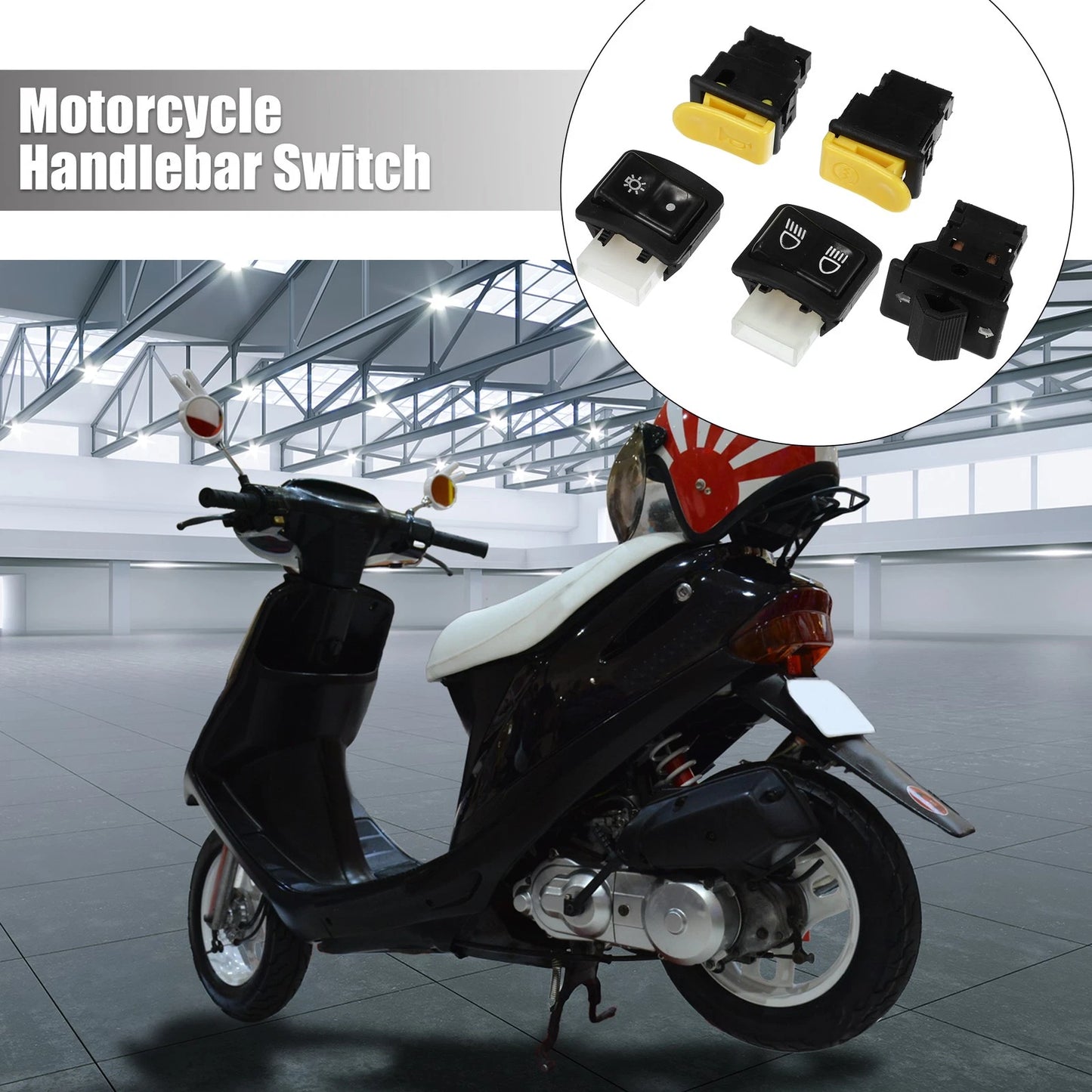 1 Set Motorcycle Handlebar Switches Start Switch Set for Honda Black Yellow