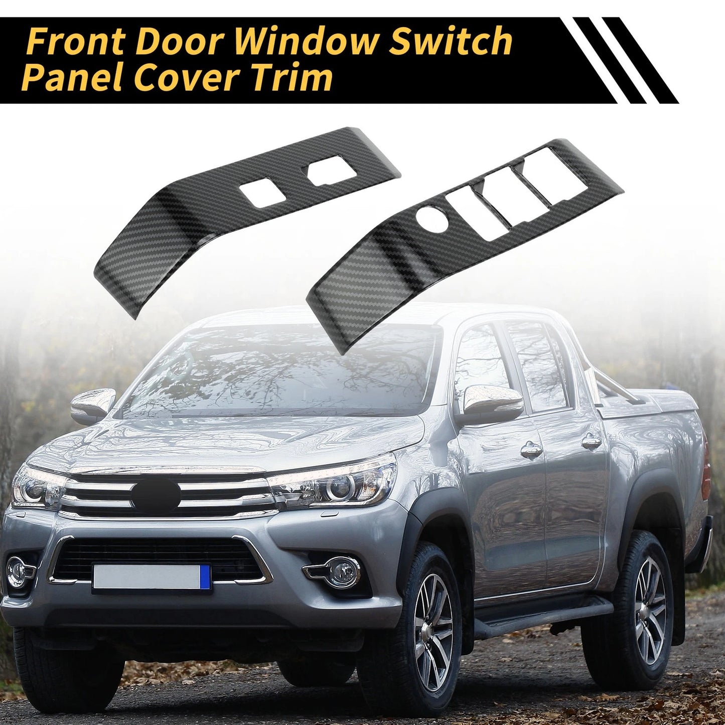 Carbon Fiber Front Door Window Switch Panel Set for Toyota Tacoma (2016-2023)