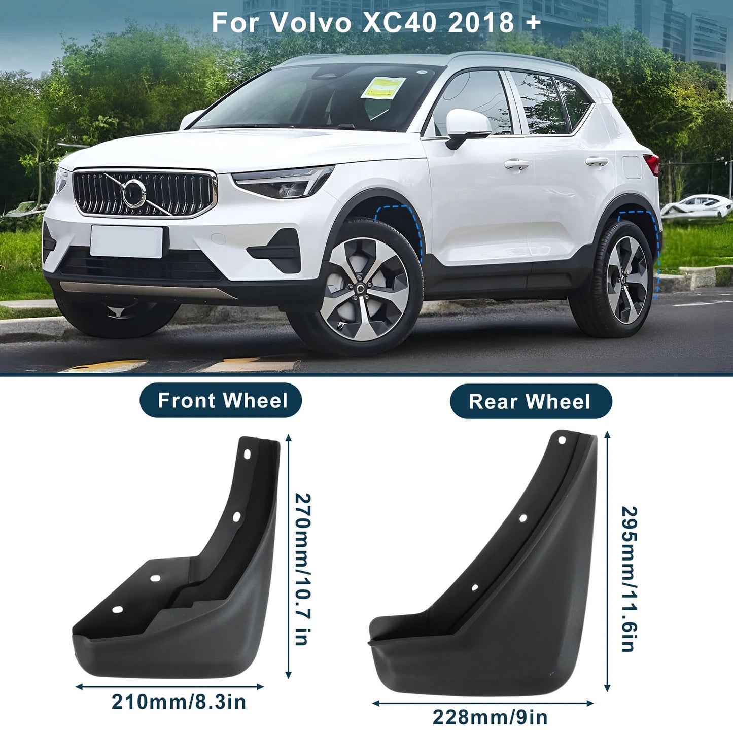 Mud Flaps for Volvo XC40 (2018-2024) - No-Drill Splash Guards