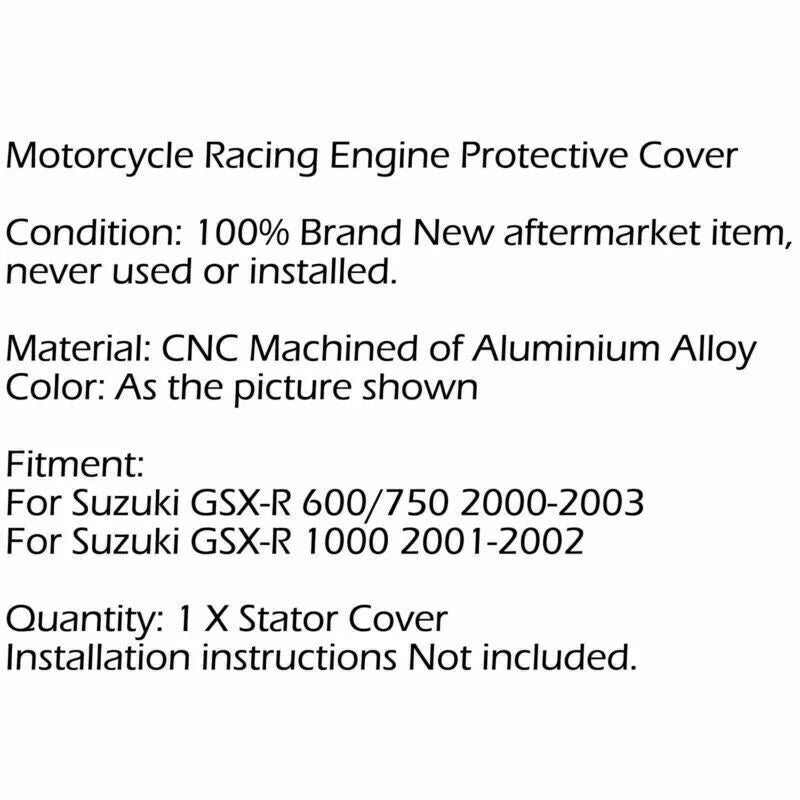 Alternator Engine Cover for Suzuki GSXR600/750/1000 (2001-2023)