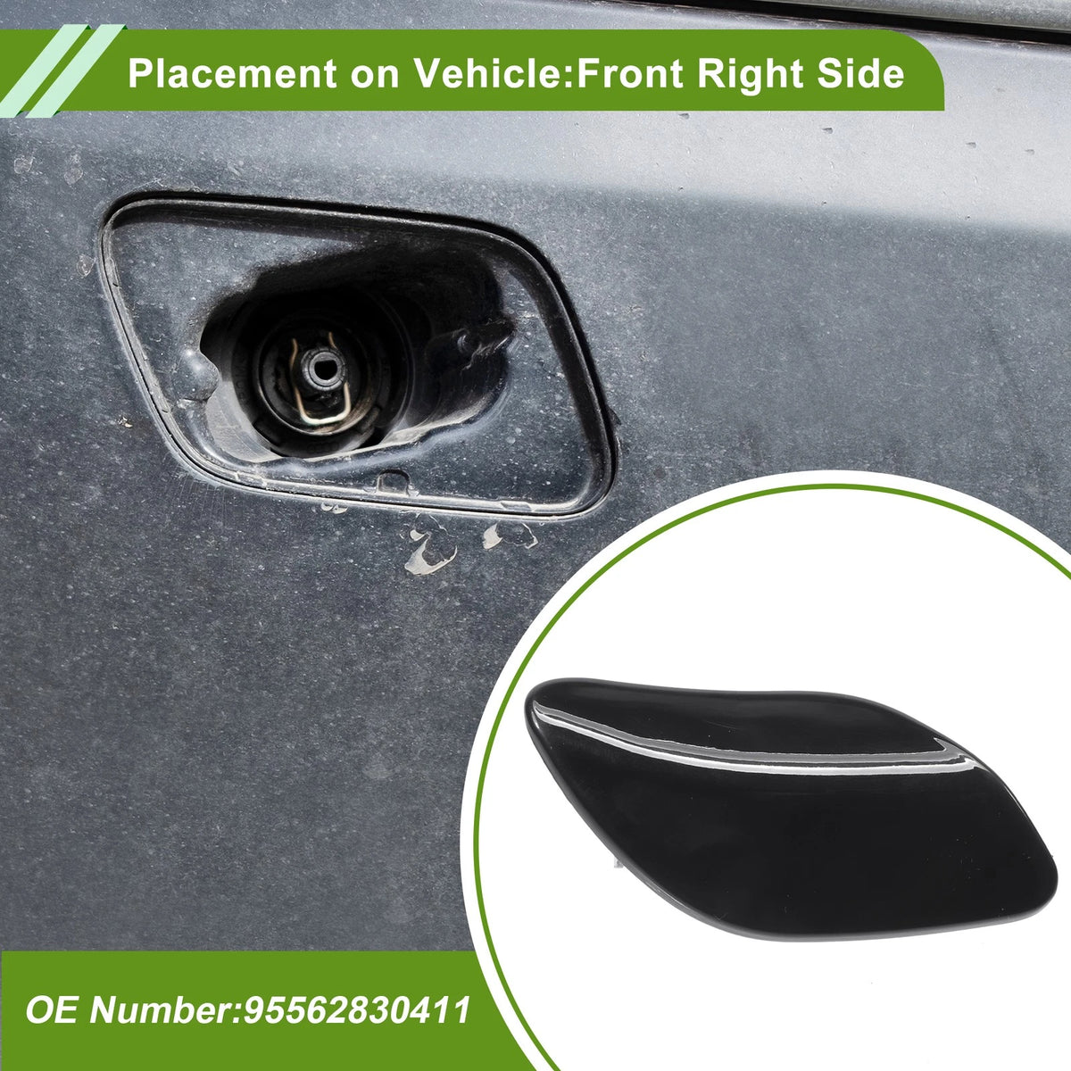 Washer Nozzle Cover for Porsche Cayenne Turbo (2003-2010) - Black Cap