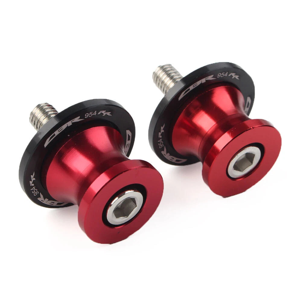 2 x Swingarm Spools Slider Screws for Honda CBR954RR (2002-2003) Red
