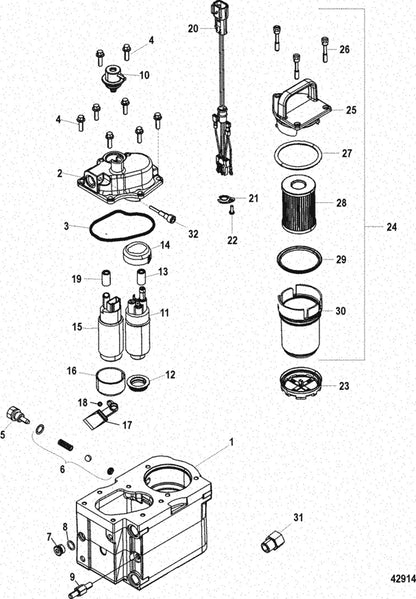 Cool Fuel Gen 3 Fuel Filter for Mercury Marine 35-892665, 8M0204703