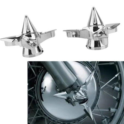 2 x Chrome Front Axle Nut Covers for Harley Dyna Street Bob (2008-2016)
