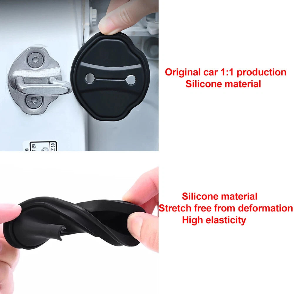 Black Door Lock Protector Cover for BMW X1 U11 U12 i3 i4 i5 2 3 7 Series (2015-2023)