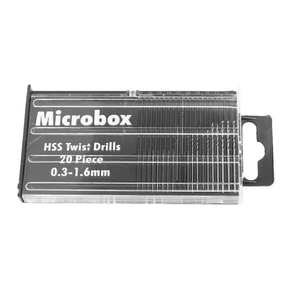 HSS Mini Micro Twist Drill Bit Set 20 x 0.3-1.6mm for Craft Tool with Case