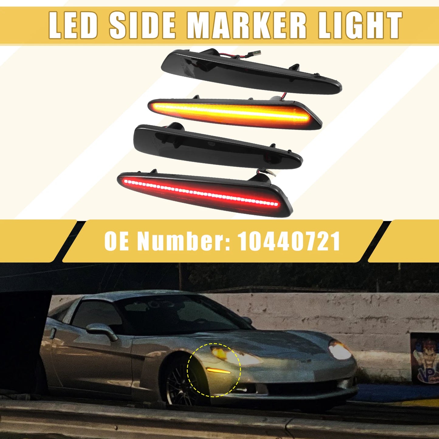 LED Front Rear Side Marker Light  for Chevy Amber Red