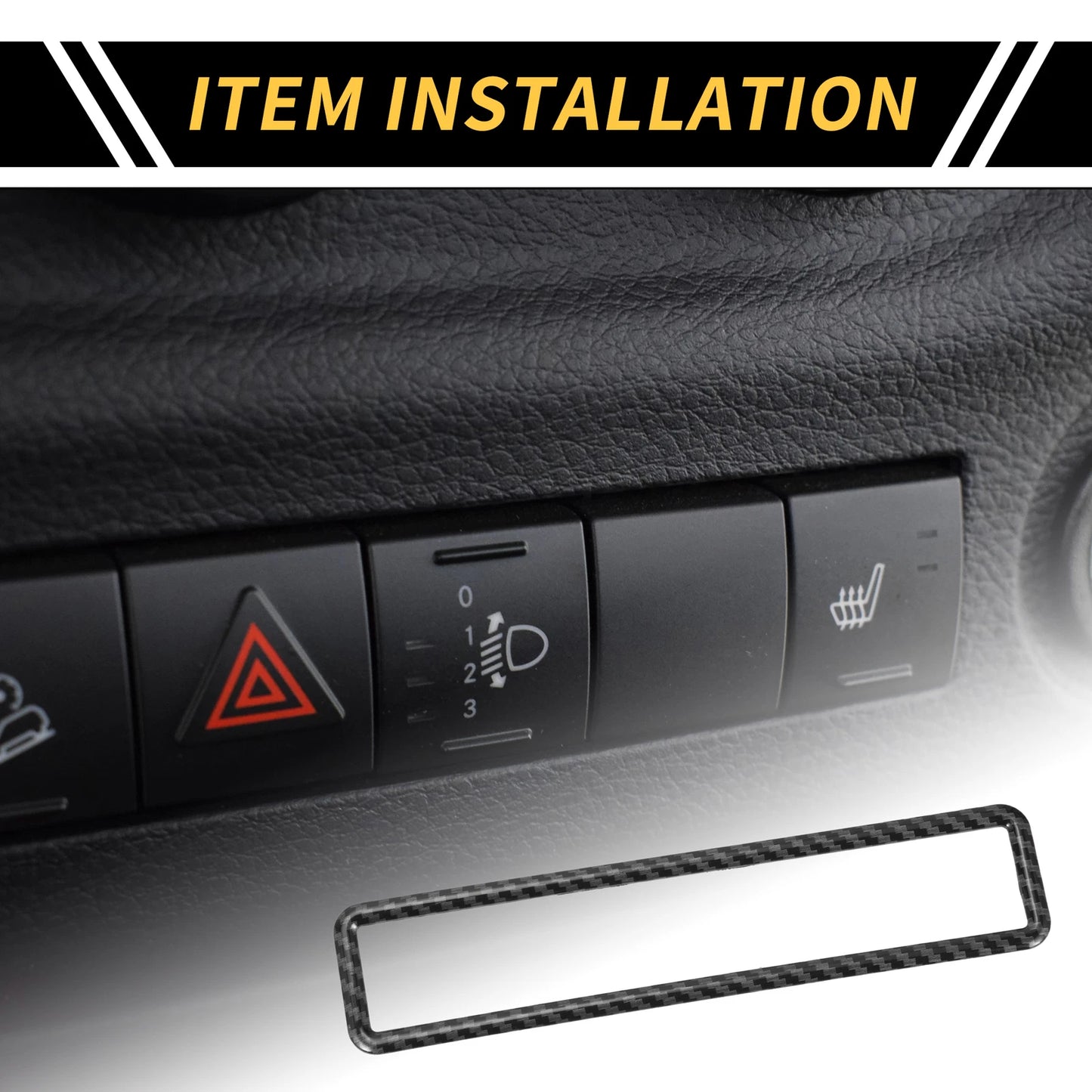 Emergency Light Switch Panel Trim for Jeep Wrangler JK (2011-2017) Black