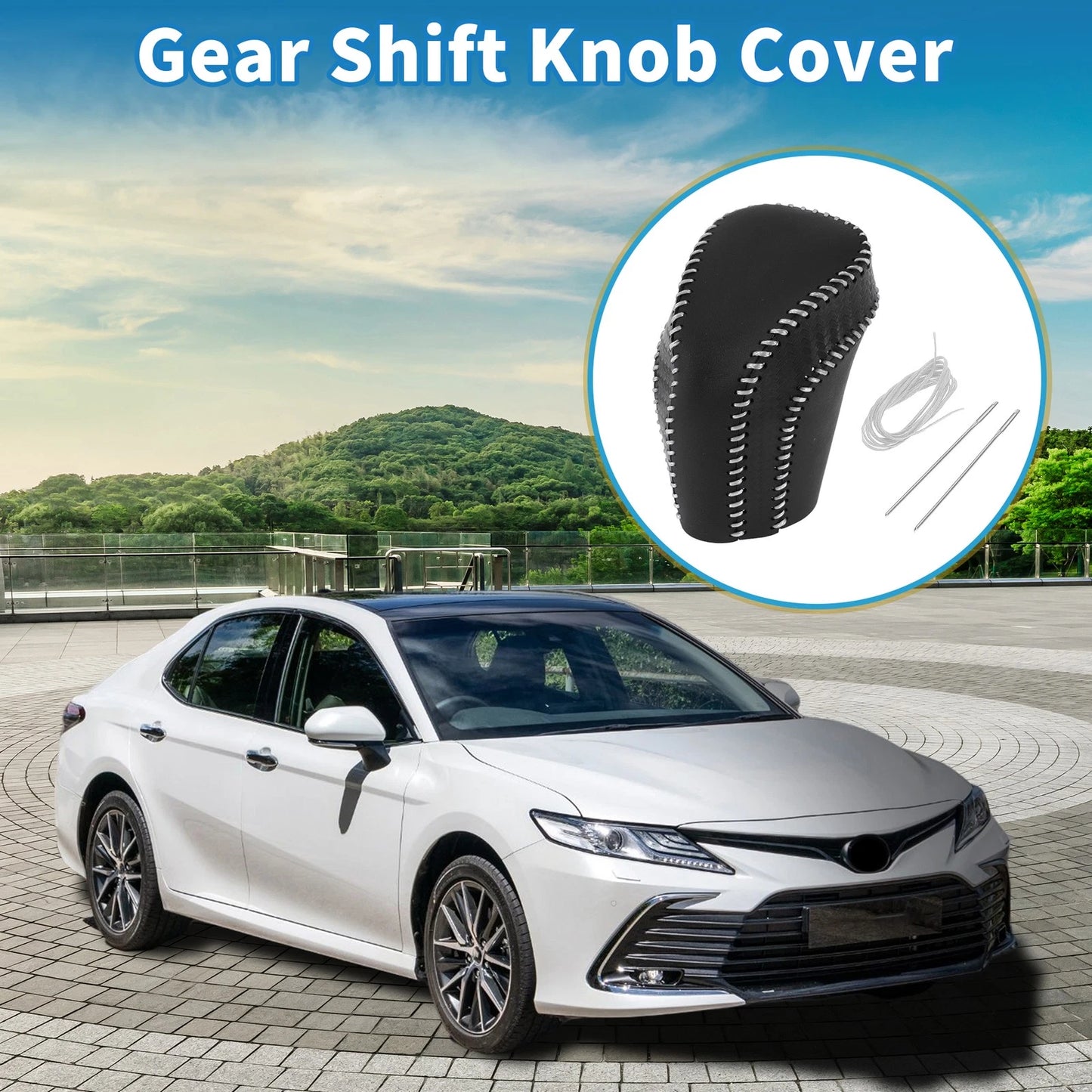 Gear Shift Knob Cover Carbon Fiber Pattern for Toyota Camry (2018–2024)