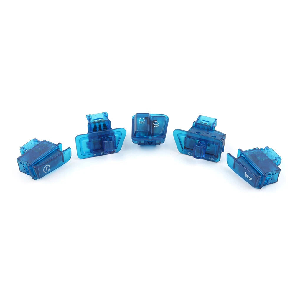 5Pcs Blue Turn Signal Headlight Ignition Horn Switch Caps for GY6 50-150cc