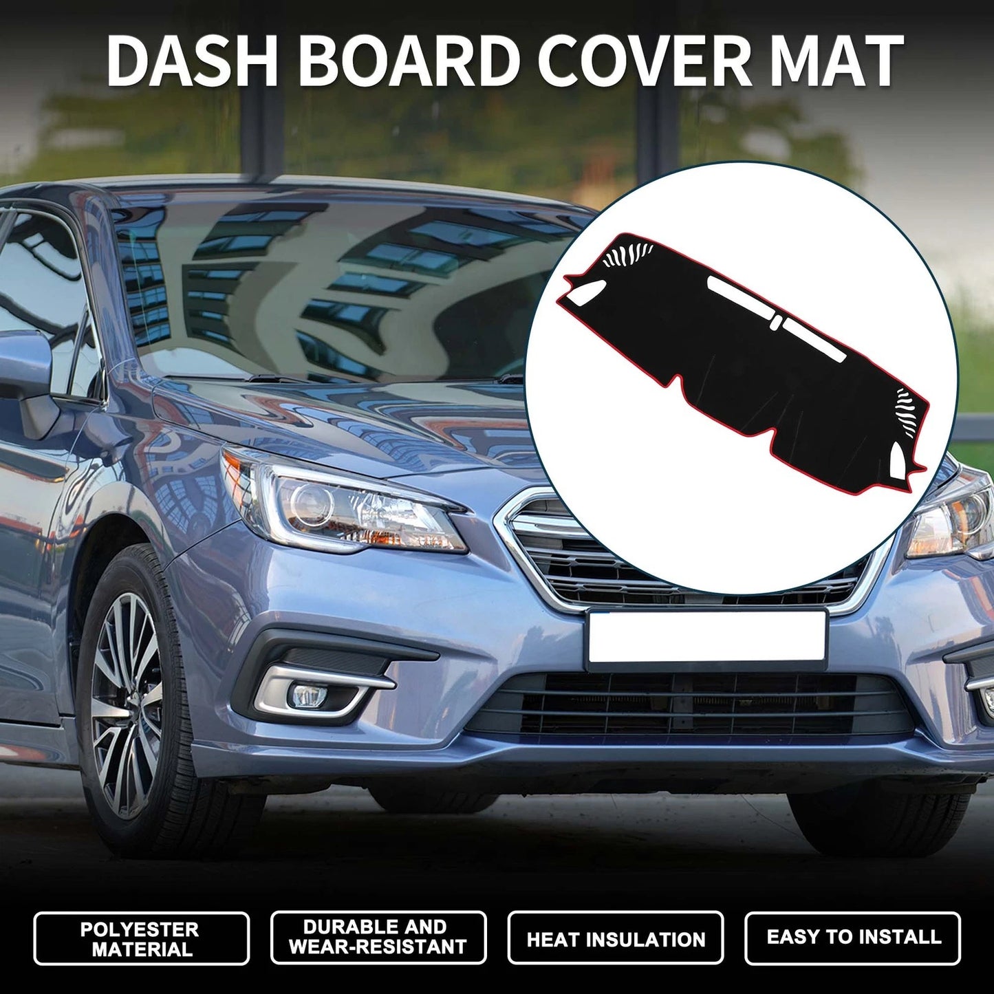 Dash Cover Mat for Subaru Levorg VN Series (2014-2023) - Black Red