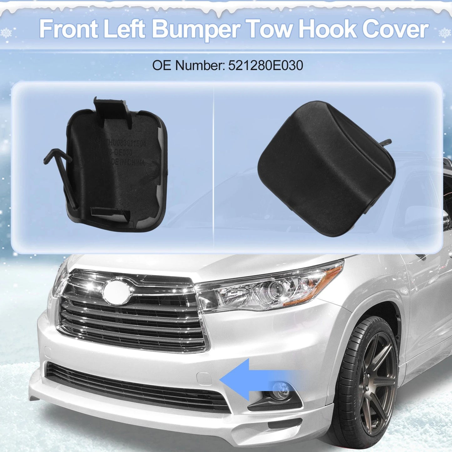 Left Front Car Tow Hook Cover Cap for Toyota Highlander (2014–2016)