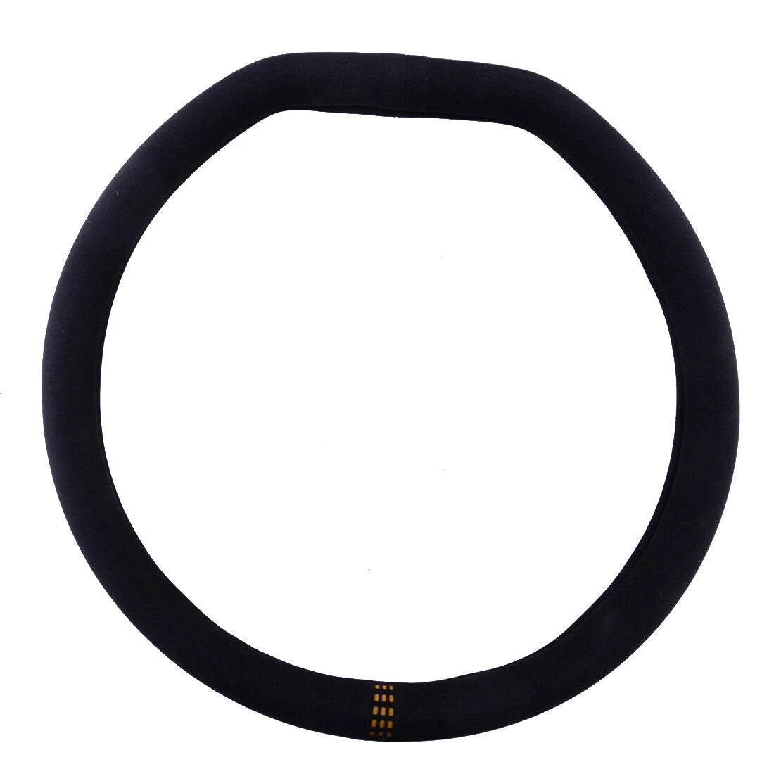 D-Shape Black Faux Suede Steering Wheel Cover for Universal Cars