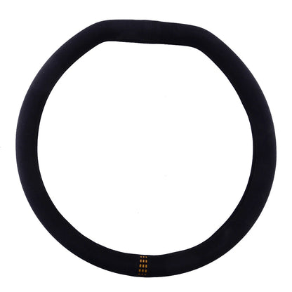 D-Shape Black Faux Suede Steering Wheel Cover for Universal Cars