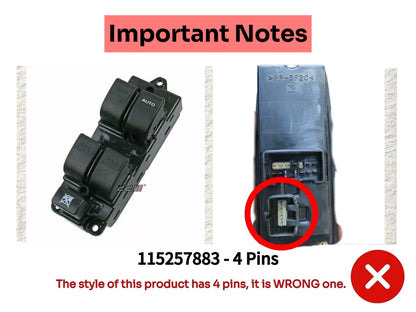 Power Window Switch for Mazda B2500, Bravo, Ranger, Courier (1998-2006)
