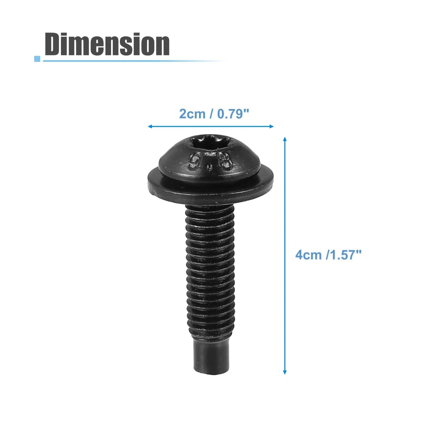 Extra Long Black Torx Screws for Jeep Wrangler (2007-2018) - 6 pcs