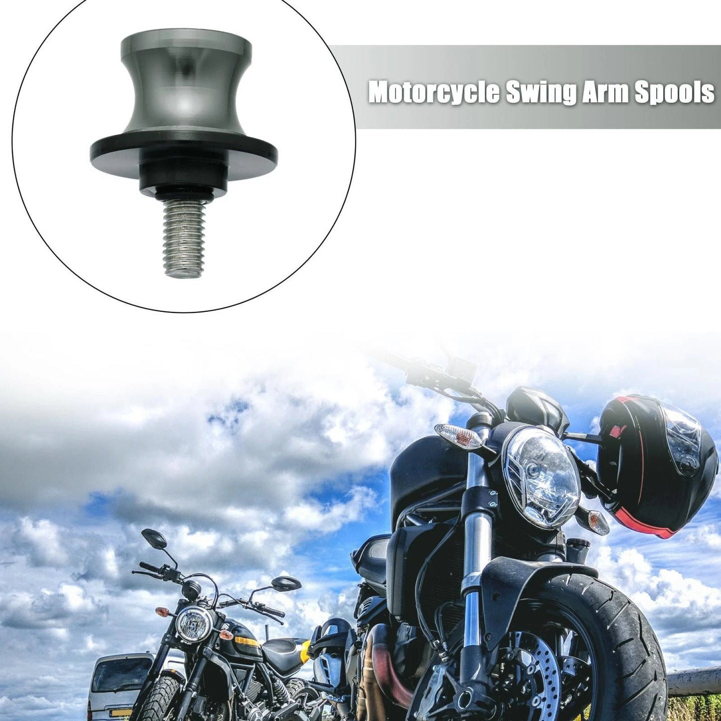 2 x 8mm Motorcycle Swing Arm Spool Rear Stand for Make Model