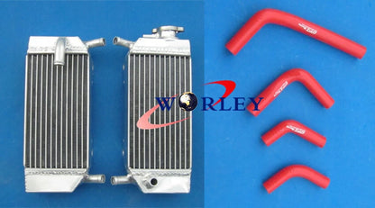 Aluminum Radiator + Blue Hose for Honda CRF250R CRF250X (2004-2009)