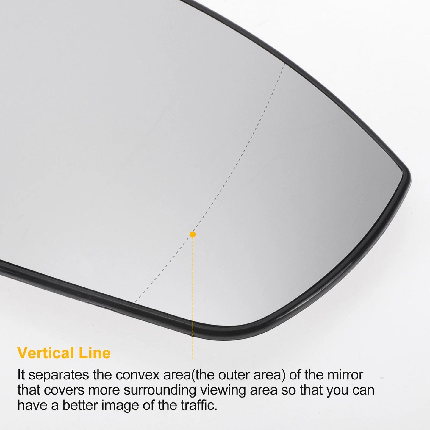 Right Side White Heated Mirror Glass for Ford Grand C-Max (2010-2019)