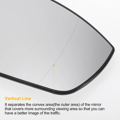 Right Side White Heated Mirror Glass for Ford Grand C-Max (2010-2019)