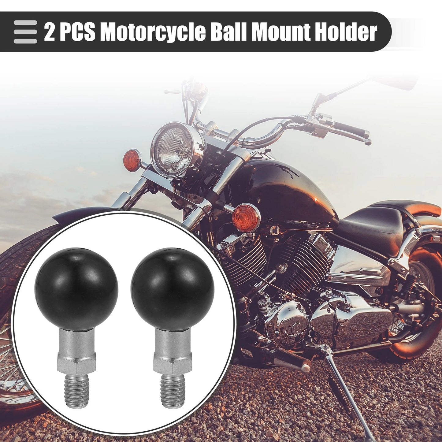 2 x Ball Mount Holder Ball Adapter for Motorcycle