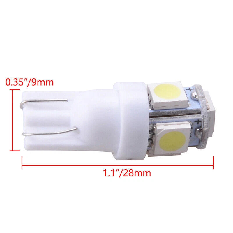 50PC White T10 Wedge Canbus ERROR FREE 5050 5SMD LED Light Bulbs for Car
