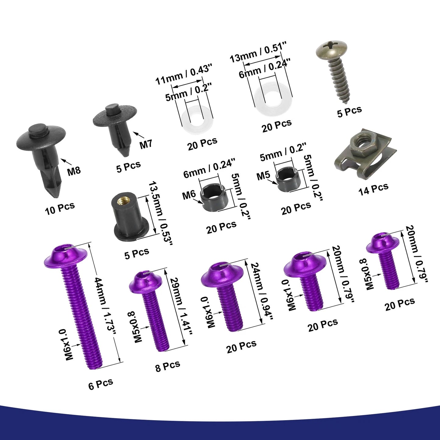 Bolts Fairing Clips Universal for Motorcycle