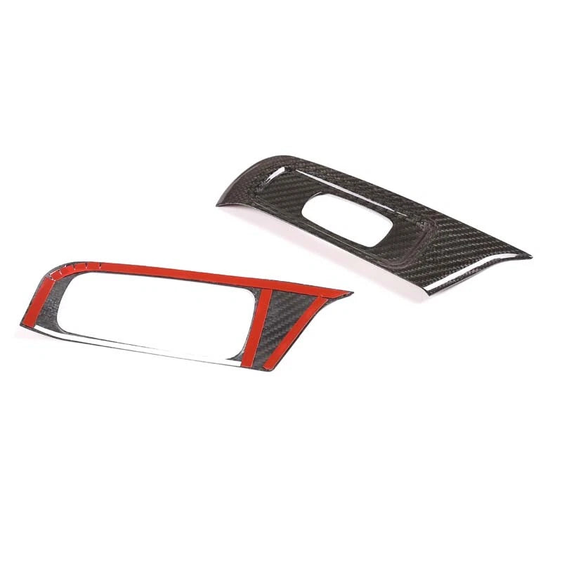 Real Carbon Fiber Window Switch Buttons Cover Parts Trim Fit For Porsche 718 911