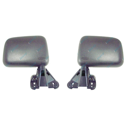 LH+RH Black Manual Door Mirrors Pair for Toyota Hilux 1983-2004 Left Right L+R