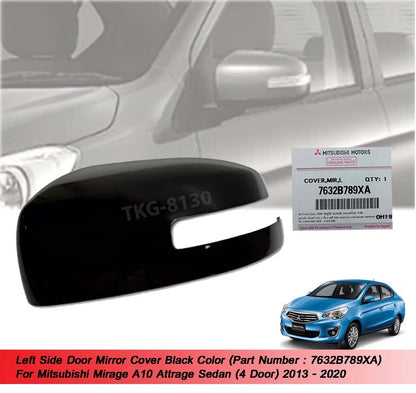 Mirror Cover LH Black for Mitsubishi Mirage A10 Attrage Sedan (2012-2022)