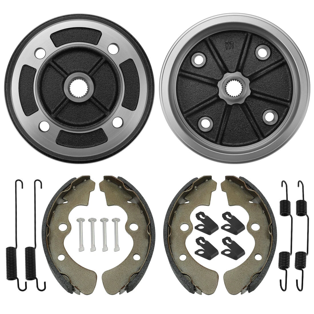 Front Wheel Brake Drum Hub & Shoes 2 x for Kawasaki Mule 2520 KAF620(1993–2000)