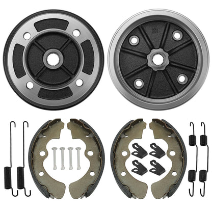 Front Wheel Brake Drum Hub & Shoes 2 x for Kawasaki Mule 2520 KAF620(1993–2000)
