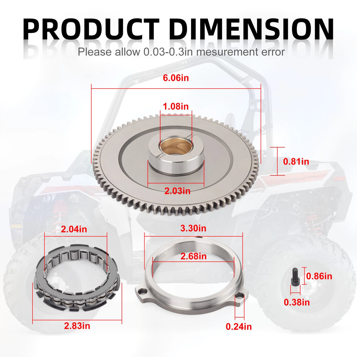 One Way Starter Clutch Gear Gasket Assembly for Polaris RZR XP 1000 (2014–2019)
