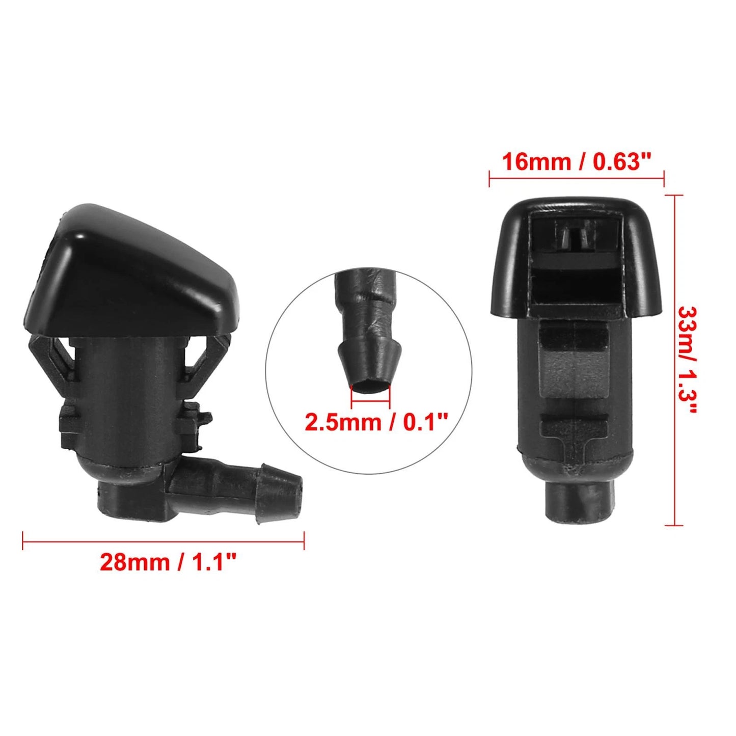 4 x Front Windshield Washer Nozzles for Jeep Liberty (2002-2007)