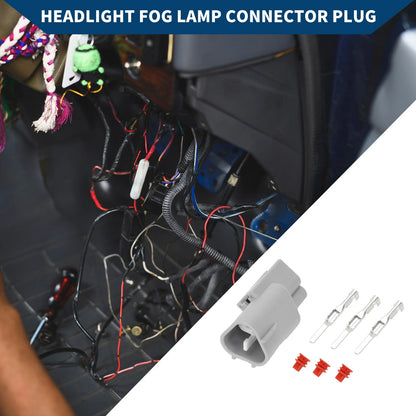 3 Pin Headlight Fog Lamp Connector Plug Male Wire Terminal 1x Toyota