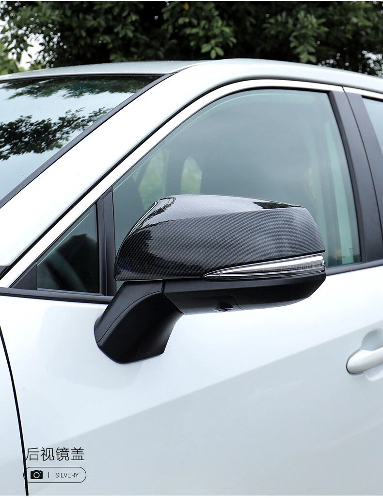 Fiber Side Mirror Cover Trim for Toyota RAV4 (2019-2023)